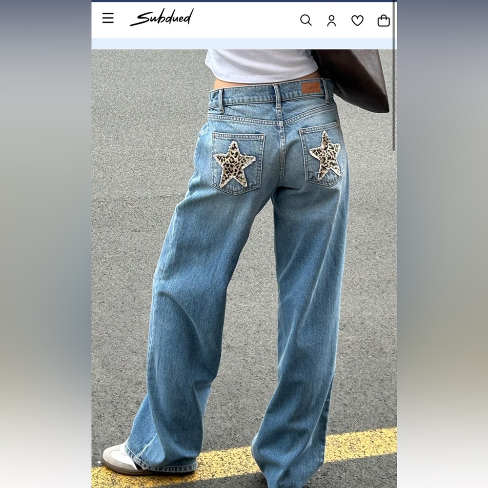 Subdued stars low waist jeans